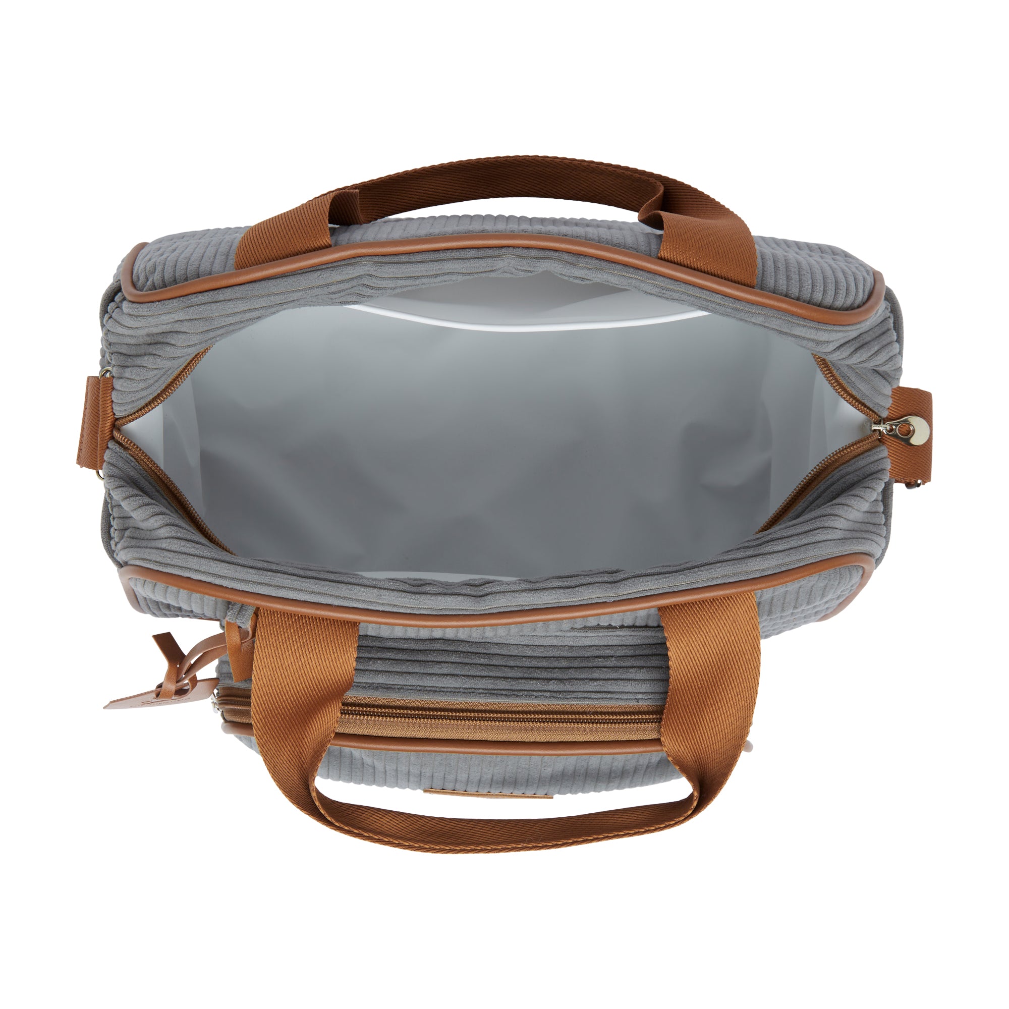 Bolsa Maternidade de Passeio Teddy Cinza com Marrom