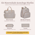 Kit Maternidade Aconchego Marfim — o que vem no kit; o Trocador vai de presente