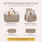 Kit Maternidade Petit Cinza — o que vem no kit; o Trocador vai de presente