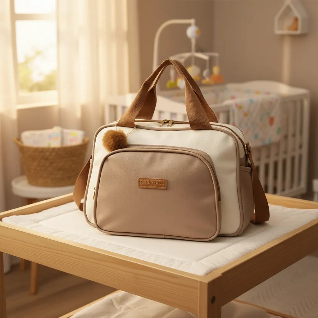 Bolsa de Passeio Ternura Off White C/ Marrom