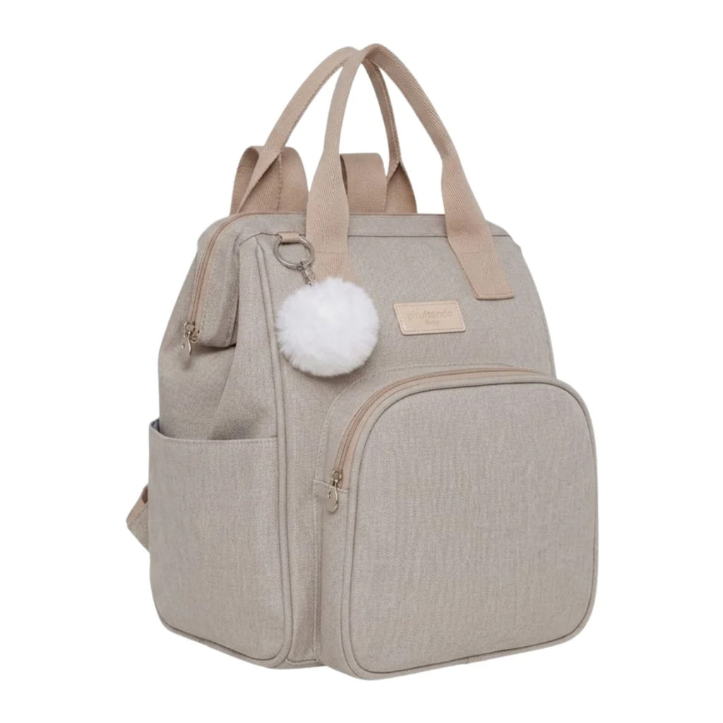 Mochila Maternidade Grande com Bolso Térmico Aconchego Marfim