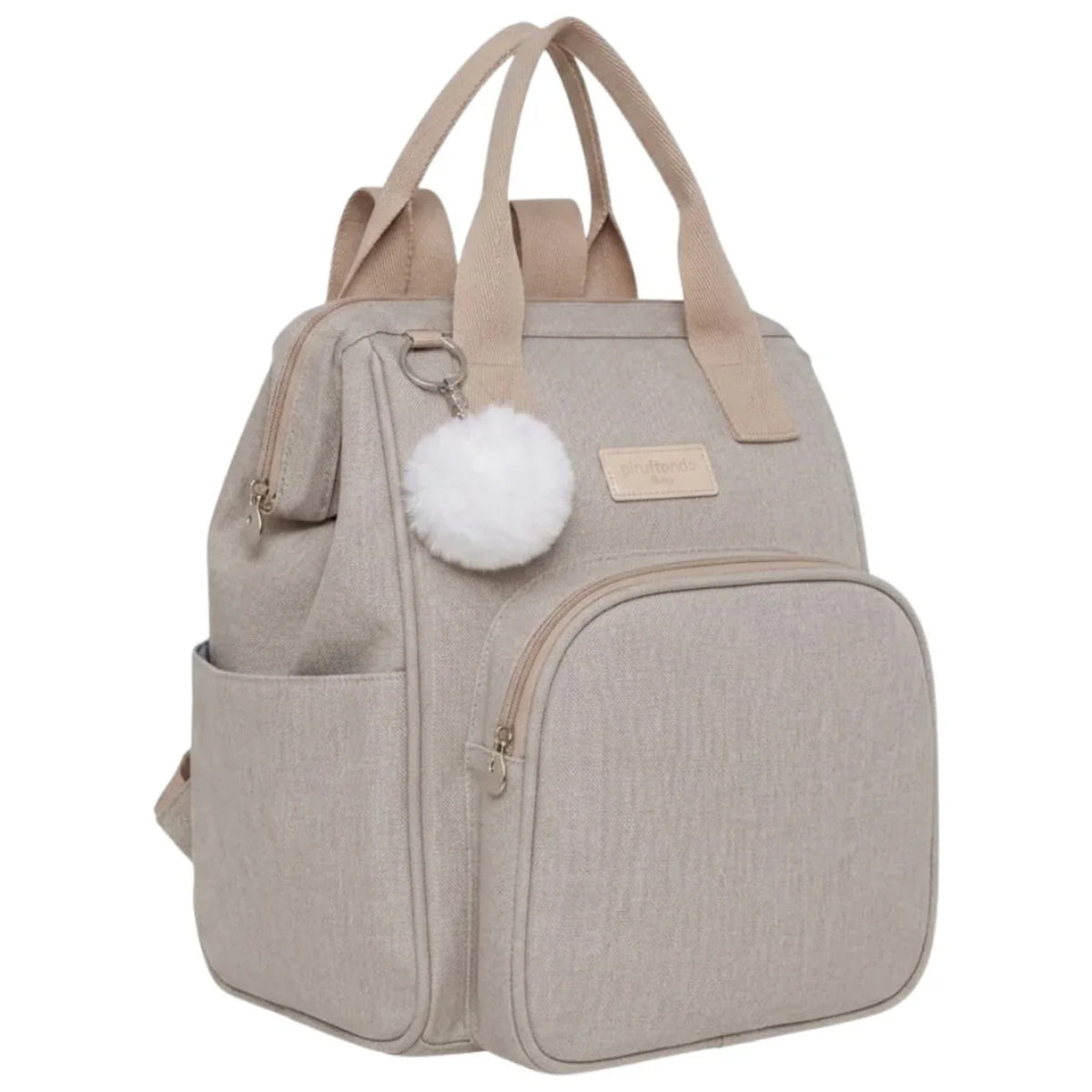Mochila Maternidade Grande com Bolso Térmico Aconchego Marfim