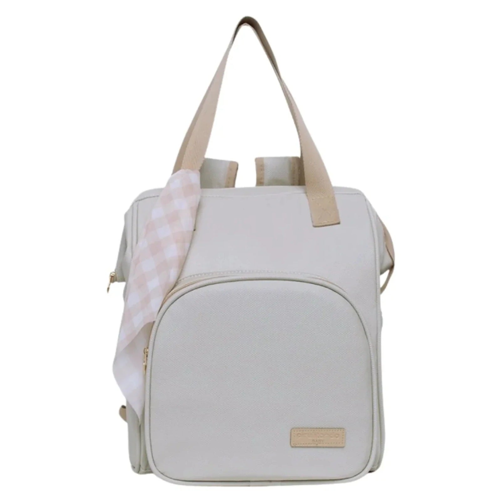 Mochila Maternidade Grande com Bolso Térmico Encanto Marfim