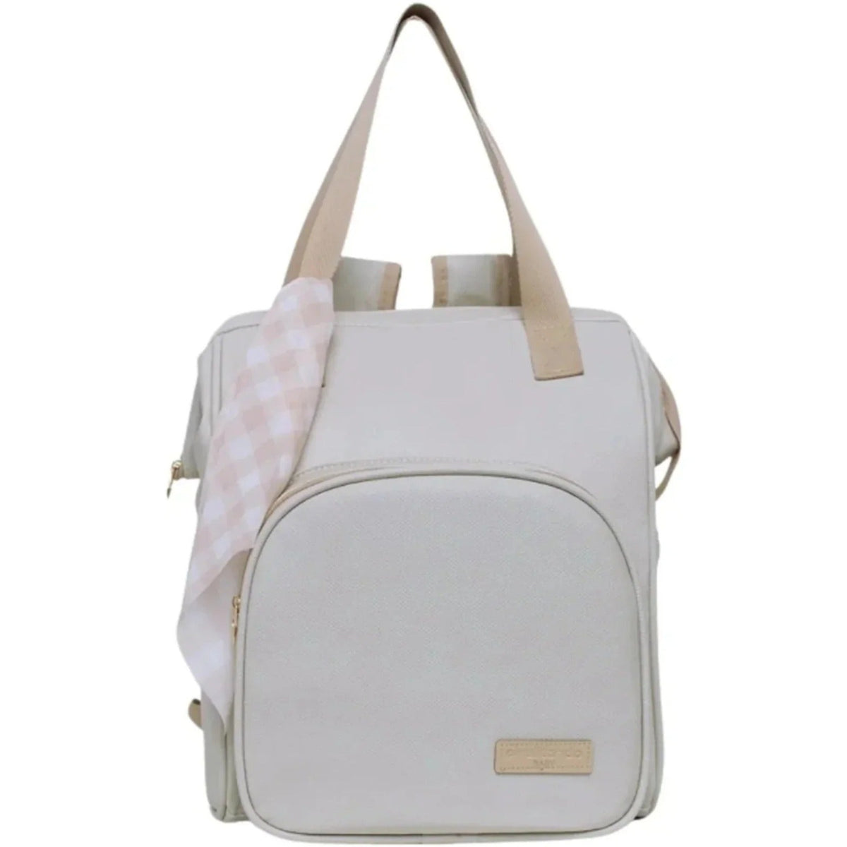 Mochila Maternidade Grande com Bolso Térmico Encanto Marfim