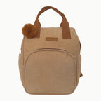 Mochila Maternidade Grande com Bolso Térmico Ninar Bege com Marrom