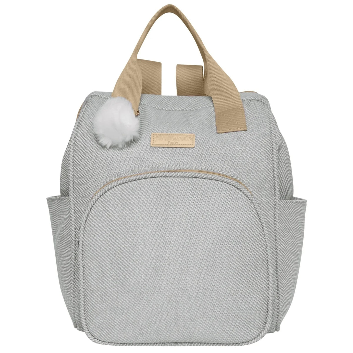 Mochila Maternidade Grande com Bolso Térmico Nuvem de Algodão Cinza