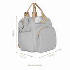Mochila Maternidade Grande Nuvem de Algodão Cinza - medidas: 36 cm de altura, 28 cm de largura e 22 cm de profundidade