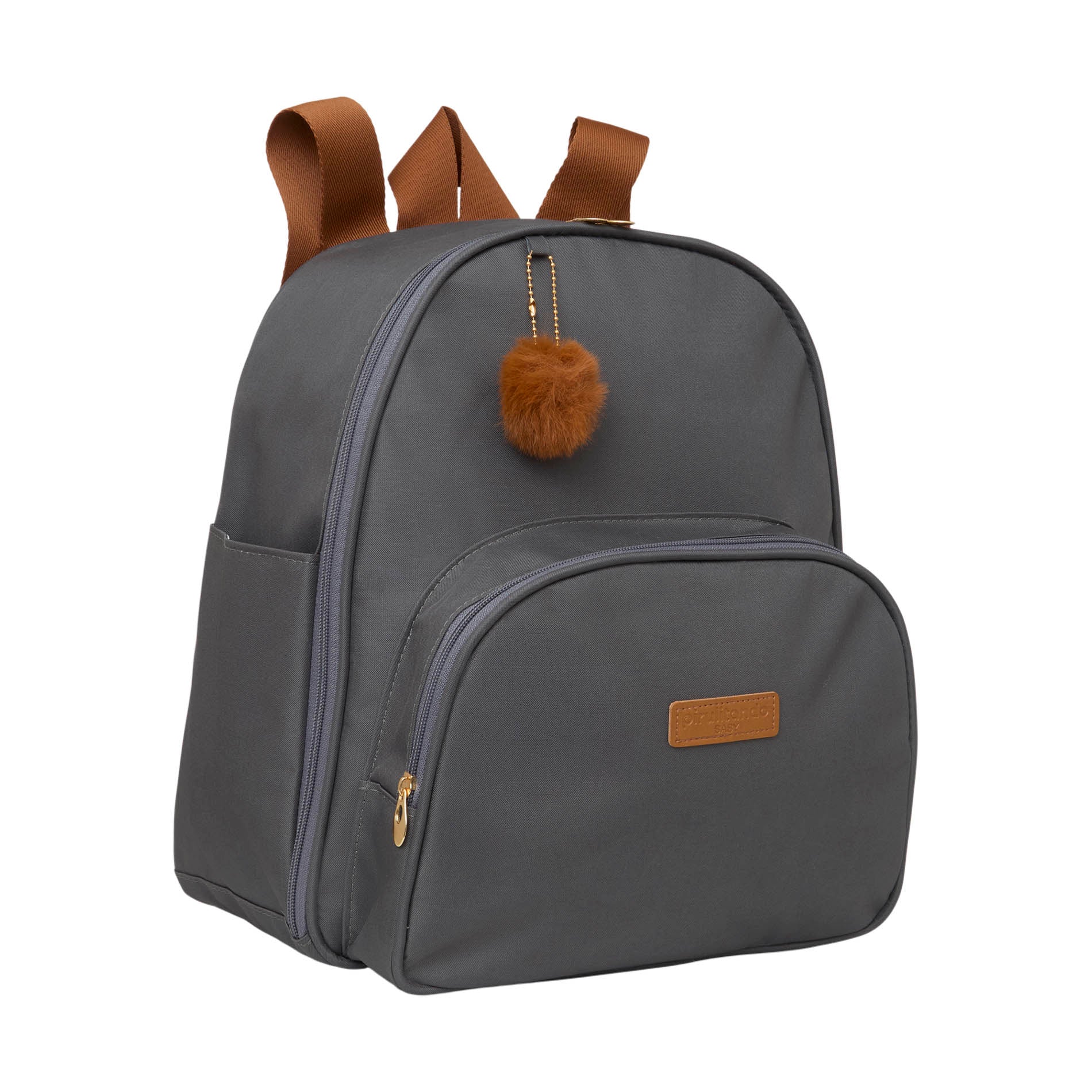 Mochila Média com Bolso Térmico Família Cinza Grafite