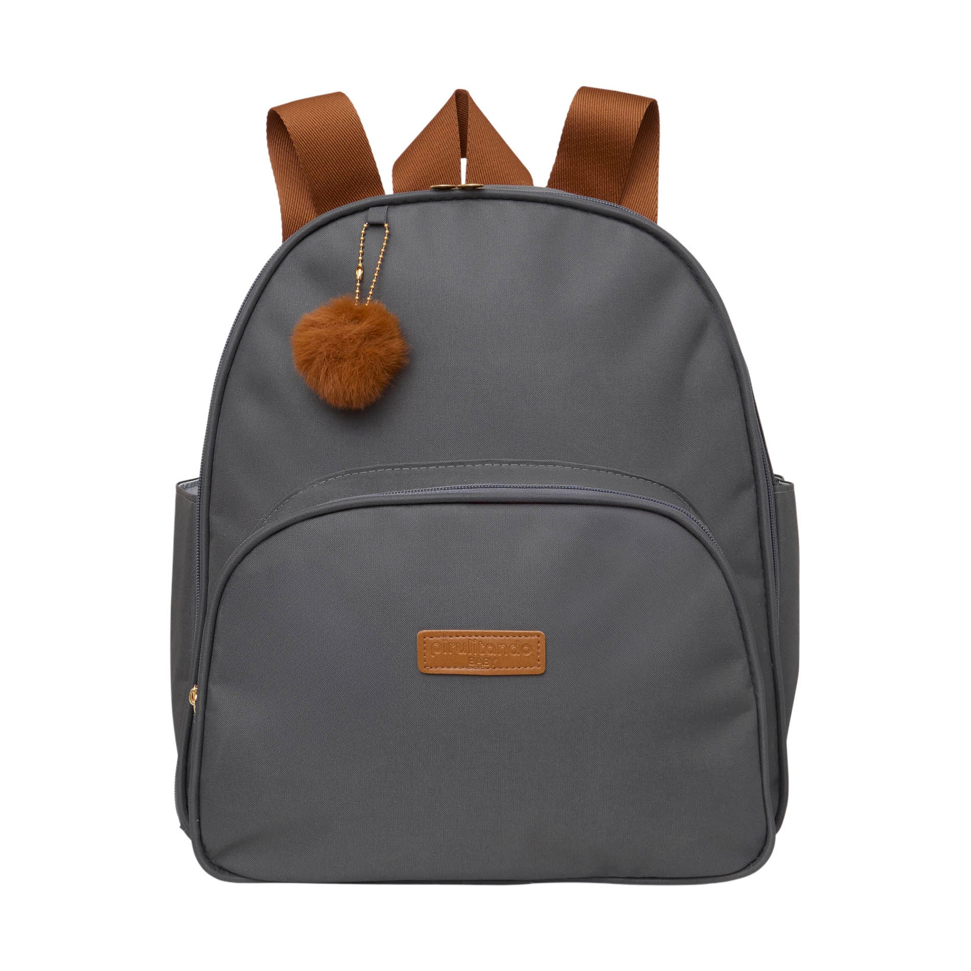 Mochila Média com Bolso Térmico Família Cinza Grafite