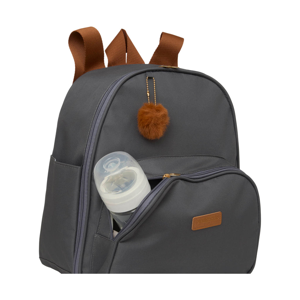 Mochila Média com Bolso Térmico Família Cinza Grafite