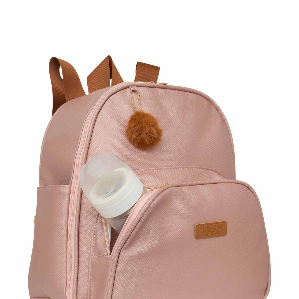 Mochila Média com Bolso Térmico Amor de Mãe Rosê