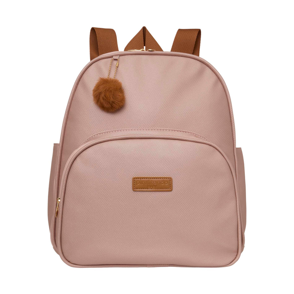 Mochila Média com Bolso Térmico Amor de Mãe Rosê