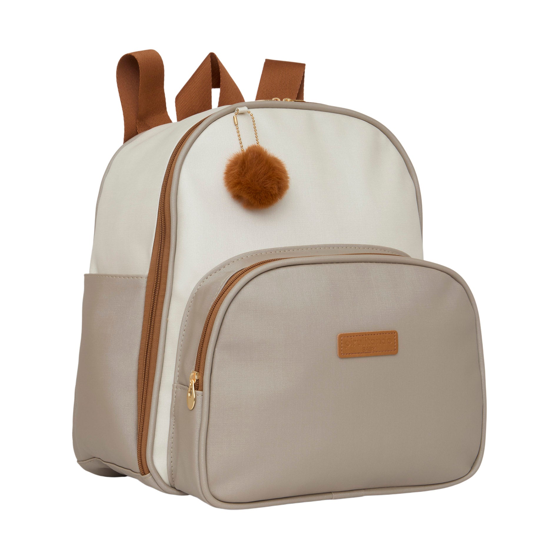 Mochila Média com Bolso Térmico Ternura Off C/ Cinza