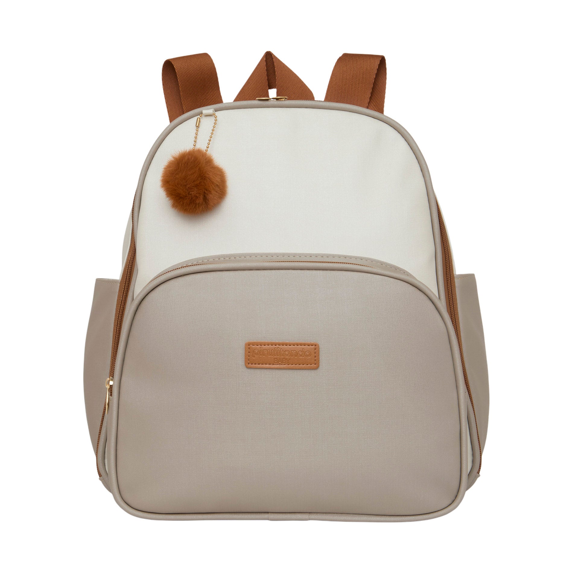 Mochila Média com Bolso Térmico Ternura Off C/ Cinza