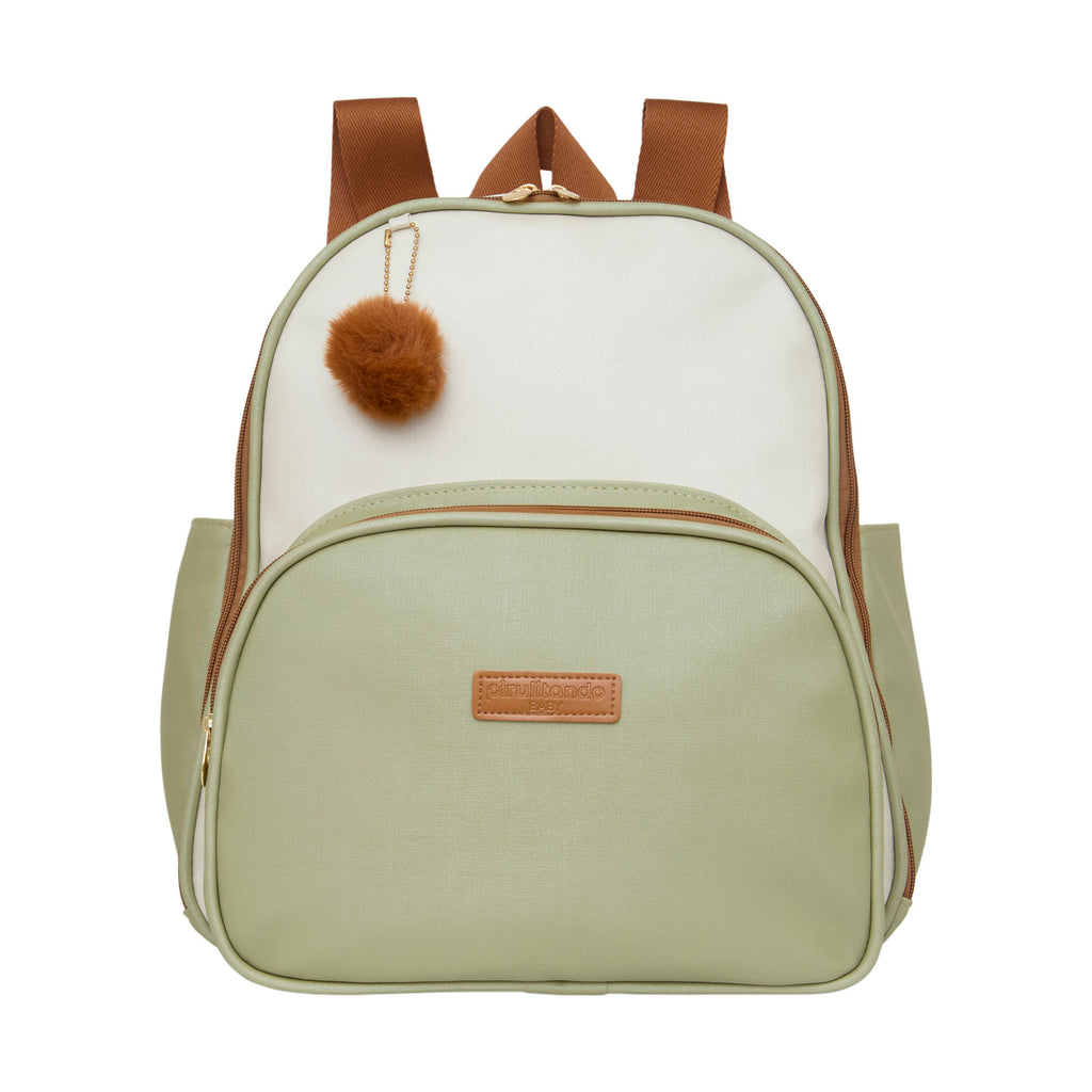 Mochila Média com Bolso Térmico Ternura Off C/ Verde