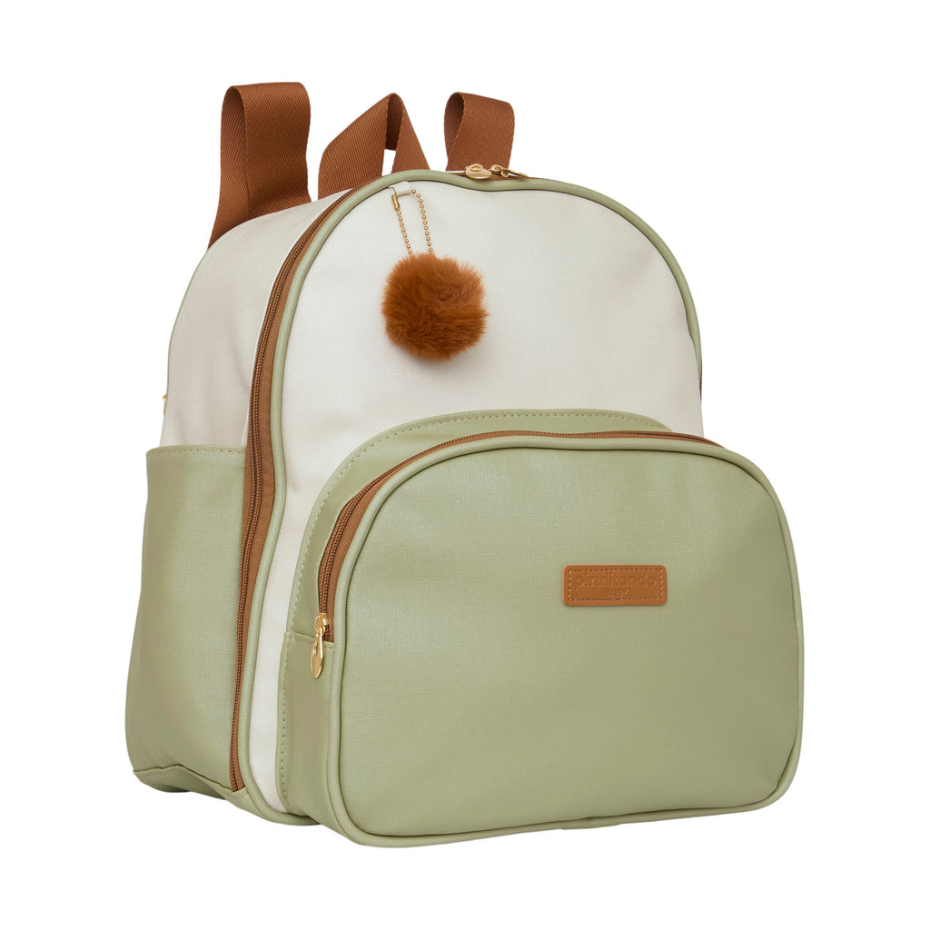 Mochila Média com Bolso Térmico Ternura Off C/ Verde