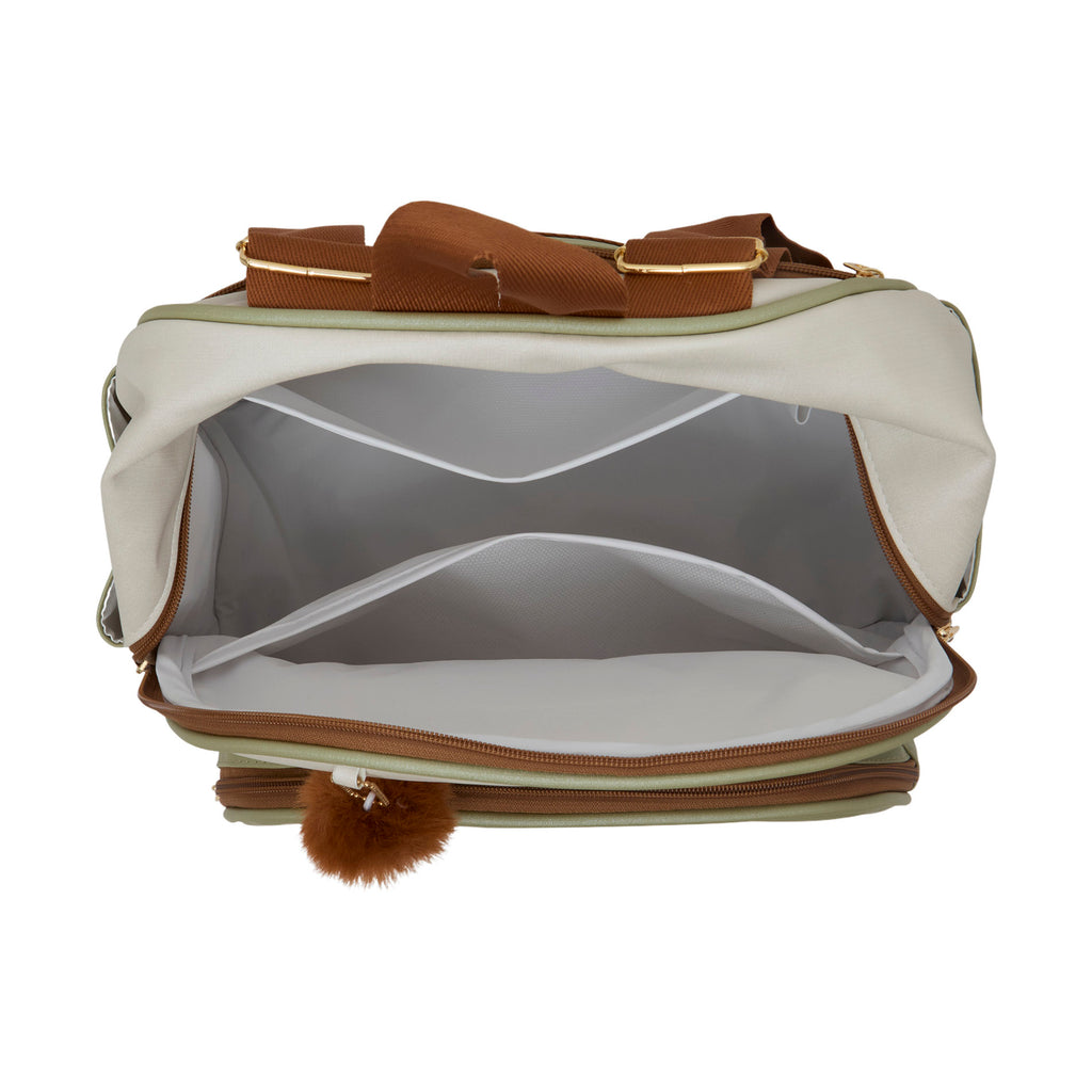 Mochila Média com Bolso Térmico Ternura Off C/ Verde