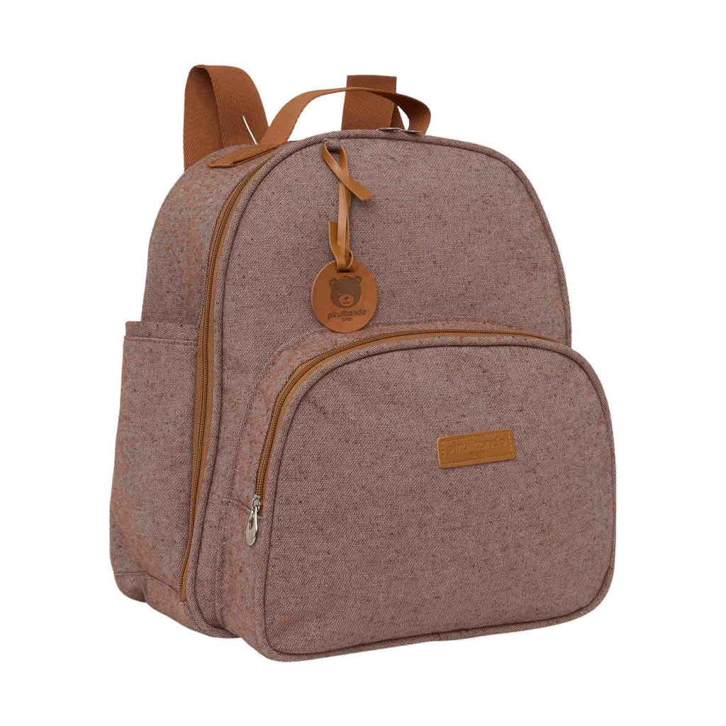 Mochila Média com Bolso Térmico Sentimento Marrom