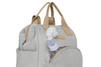 Mochila Maternidade Média Nuvem de Algodão Cinza com Bolso Frontal Térmico