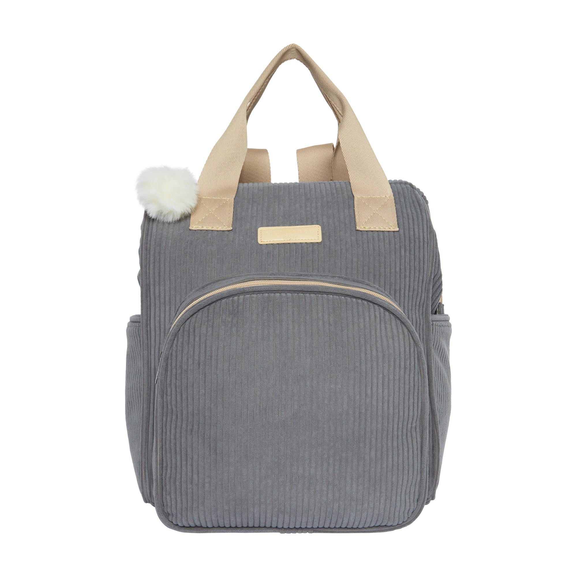 Mochila Maternidade Grande com Bolso Térmico Ninar Cinza