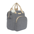Mochila Maternidade Grande com Bolso Térmico Ninar Cinza