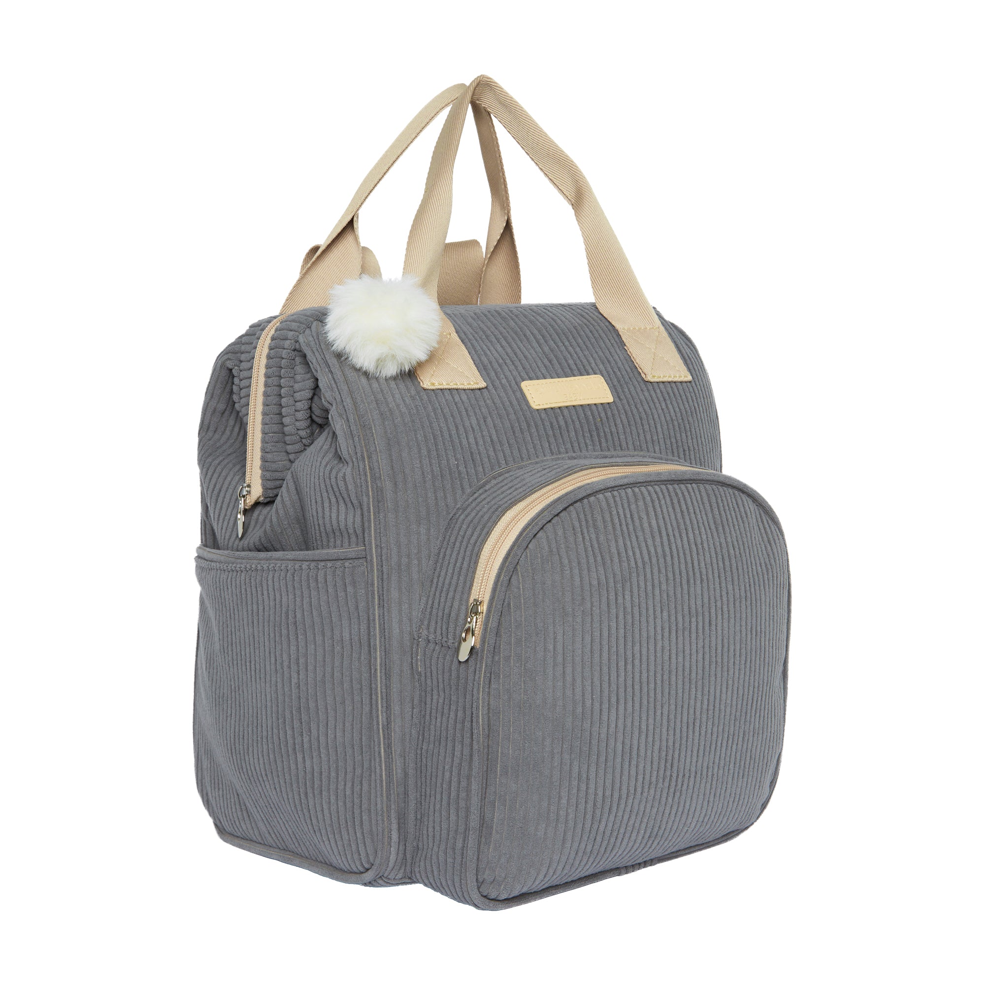 Mochila Maternidade Grande com Bolso Térmico Ninar Cinza