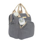 Mochila Maternidade Grande com Bolso Térmico Ninar Cinza