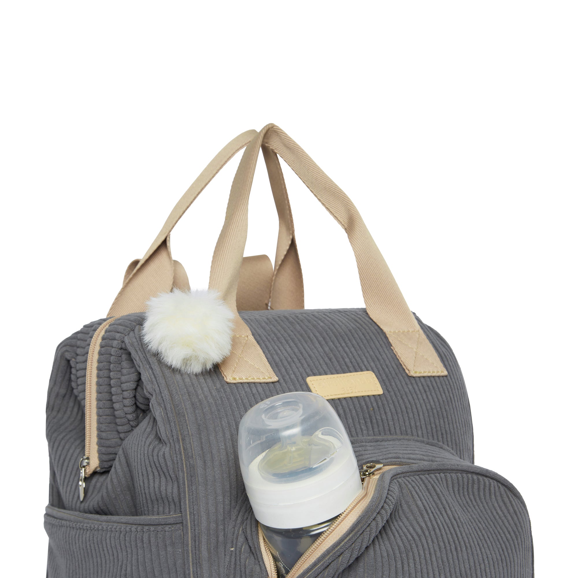 Mochila Maternidade Grande com Bolso Térmico Ninar Cinza