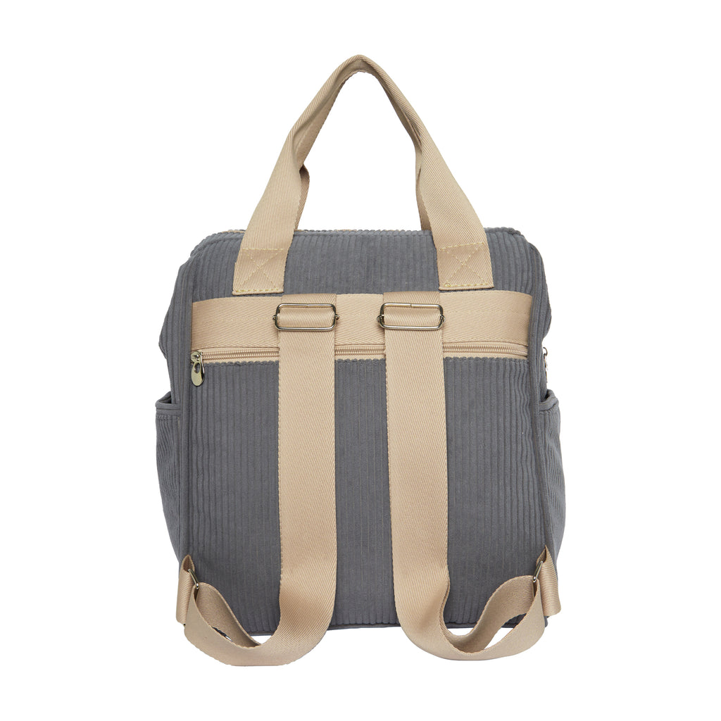 Mochila Maternidade Grande com Bolso Térmico Ninar Cinza