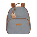 Mochila Maternidade de Passeio com Bolso Térmico Teddy Cinza com Marrom