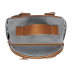 Mochila Maternidade de Passeio com Bolso Térmico Teddy Cinza com Marrom