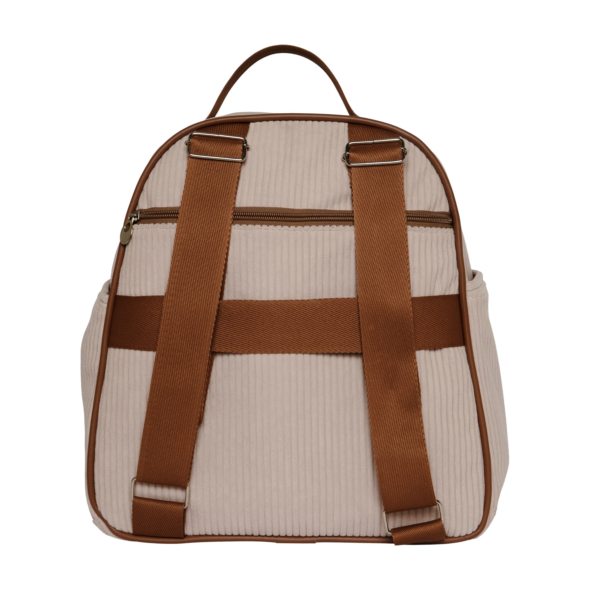 Mochila Maternidade de Passeio com Bolso Térmico Teddy Rosa com Marrom