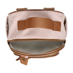 Mochila Maternidade de Passeio com Bolso Térmico Teddy Rosa com Marrom