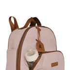 Mochila Maternidade de Passeio com Bolso Térmico Teddy Rosa com Marrom