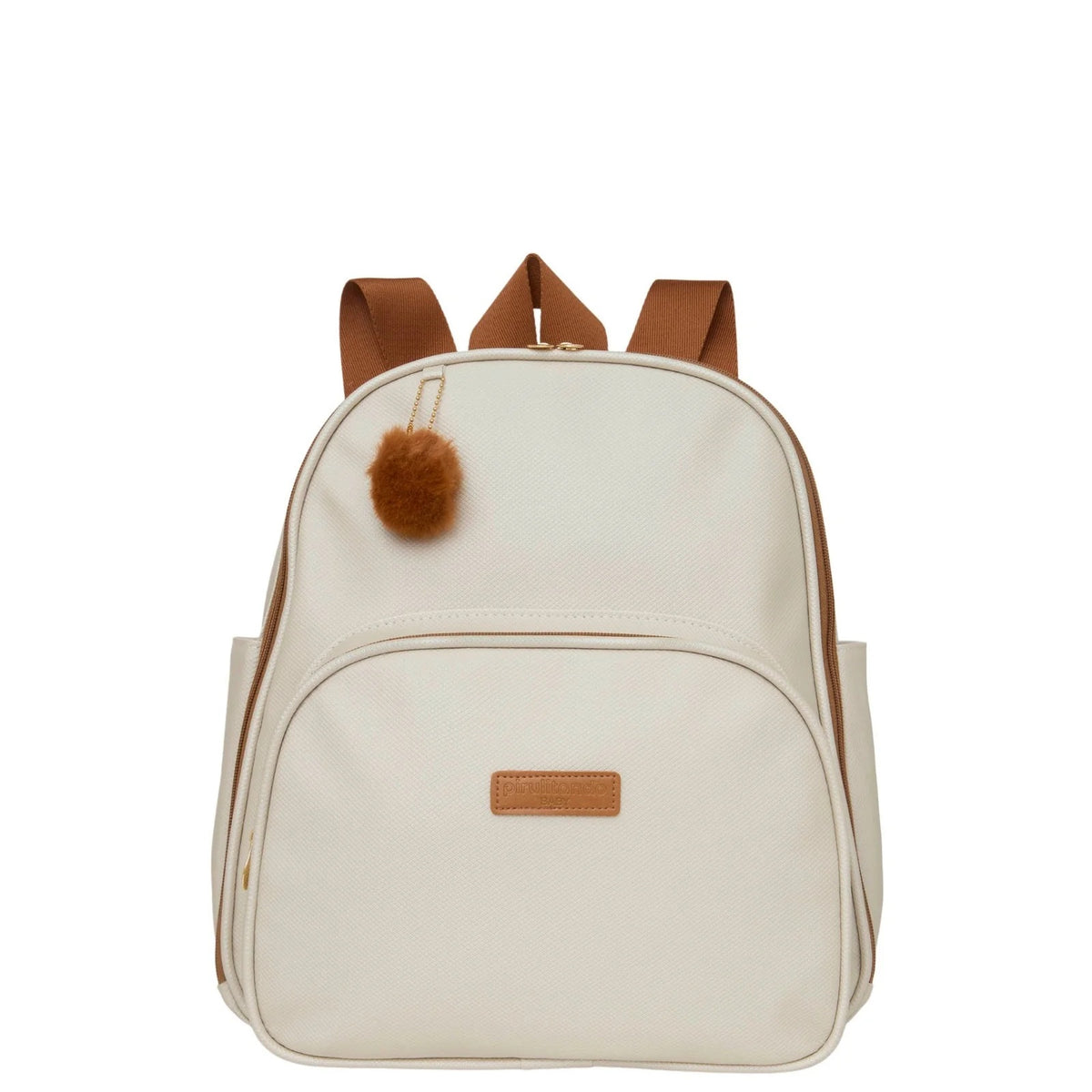 Mochila Maternidade de Passeio com Bolso Térmico Amor de Mãe Off White