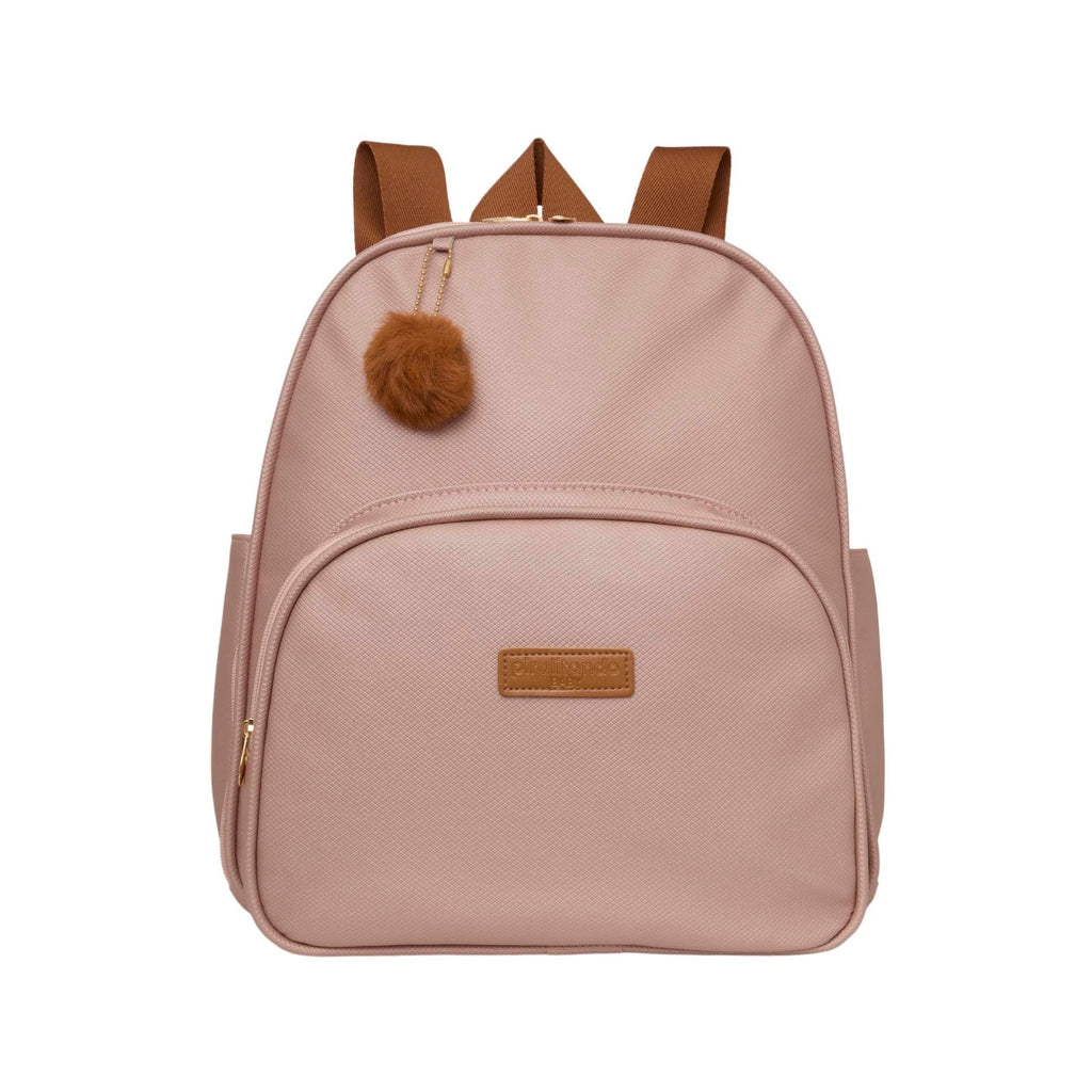 Mochila Maternidade de Passeio com Bolso Térmico Amor de Mãe Rosê