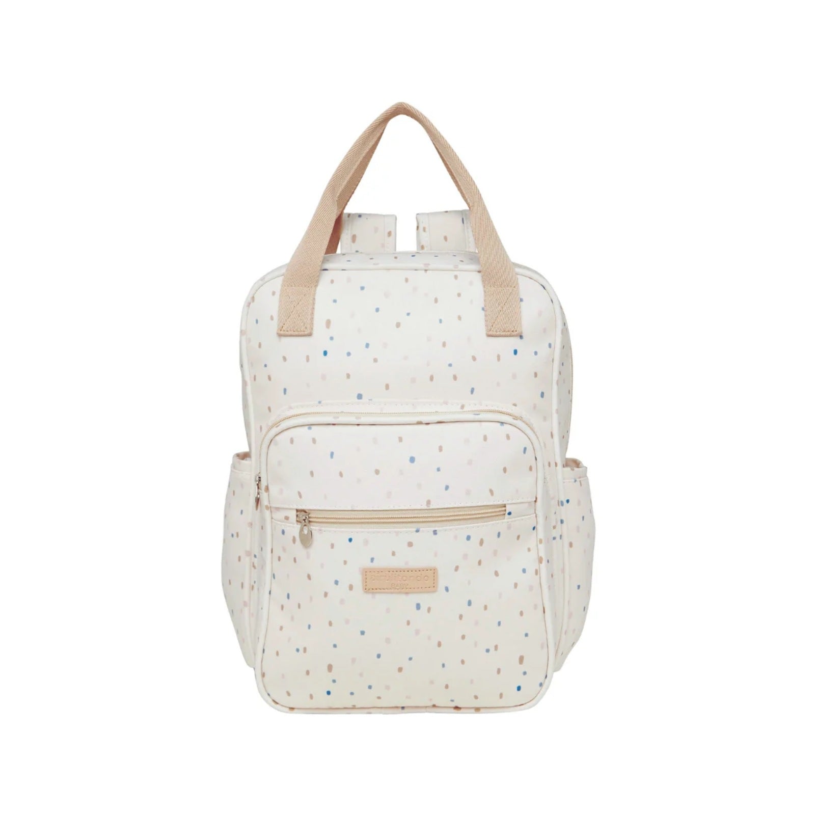 Mochila Maternidade de Passeio com Bolso Térmico Confete Marfim
