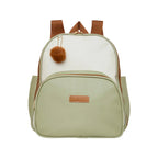 Mochila Maternidade de Passeio com Bolso Térmico Ternura Off White com Verde