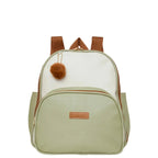 Mochila Maternidade de Passeio com Bolso Térmico Ternura Off White com Verde, peça do conjunto