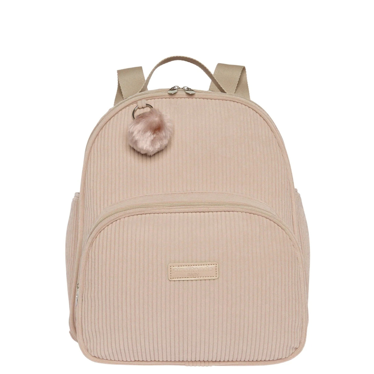 Mochila maternidade de passeio Ninar rosê com bolso térmico, vista frontal