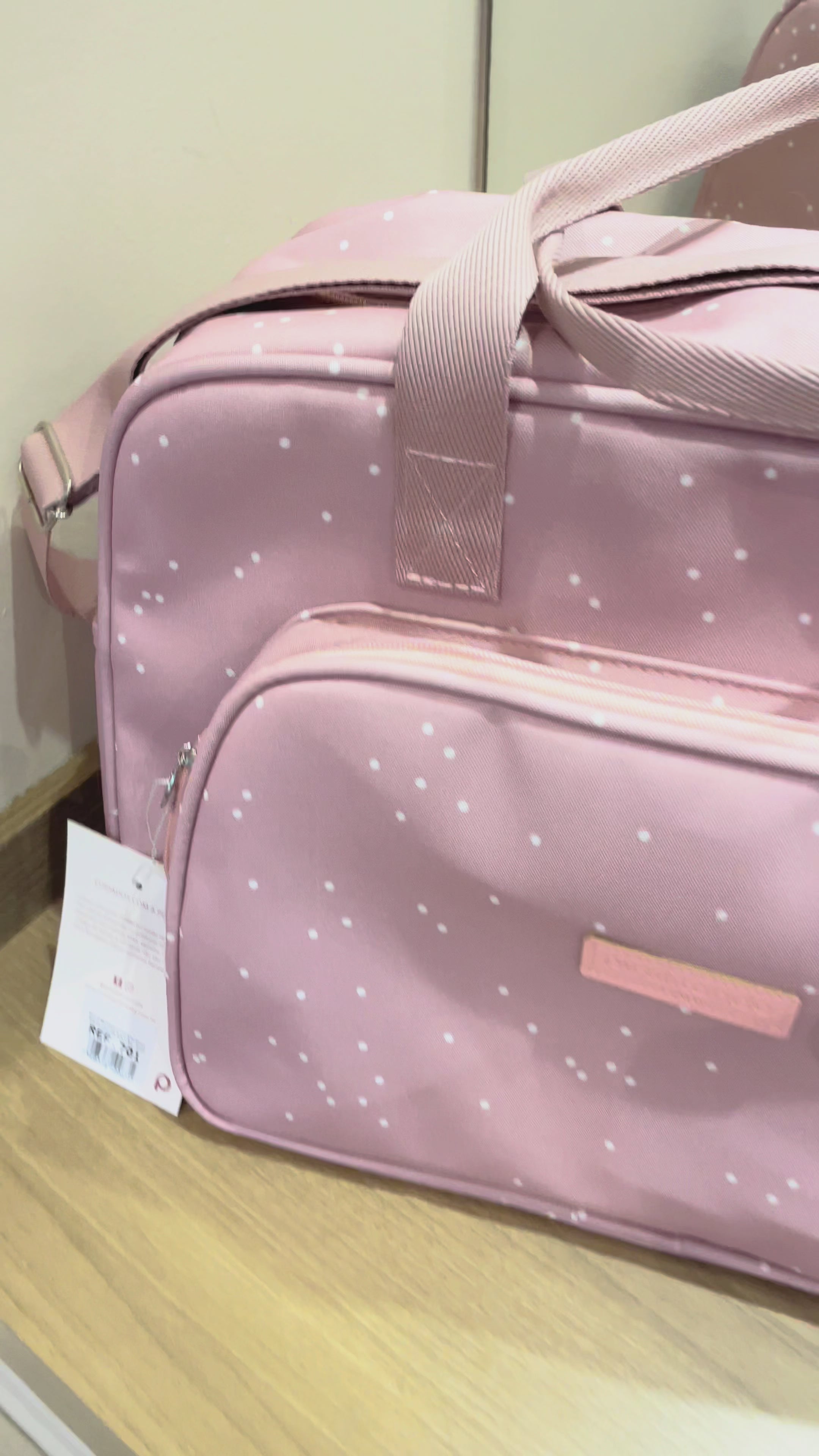 Bolsa Maternidade Grande Bolinhas Rosa