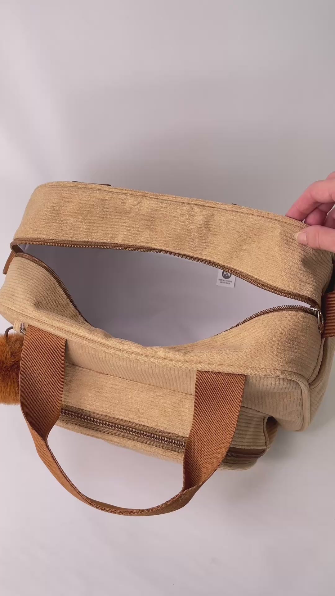 Bolsa Maternidade de Passeio Ninar Bege com Marrom