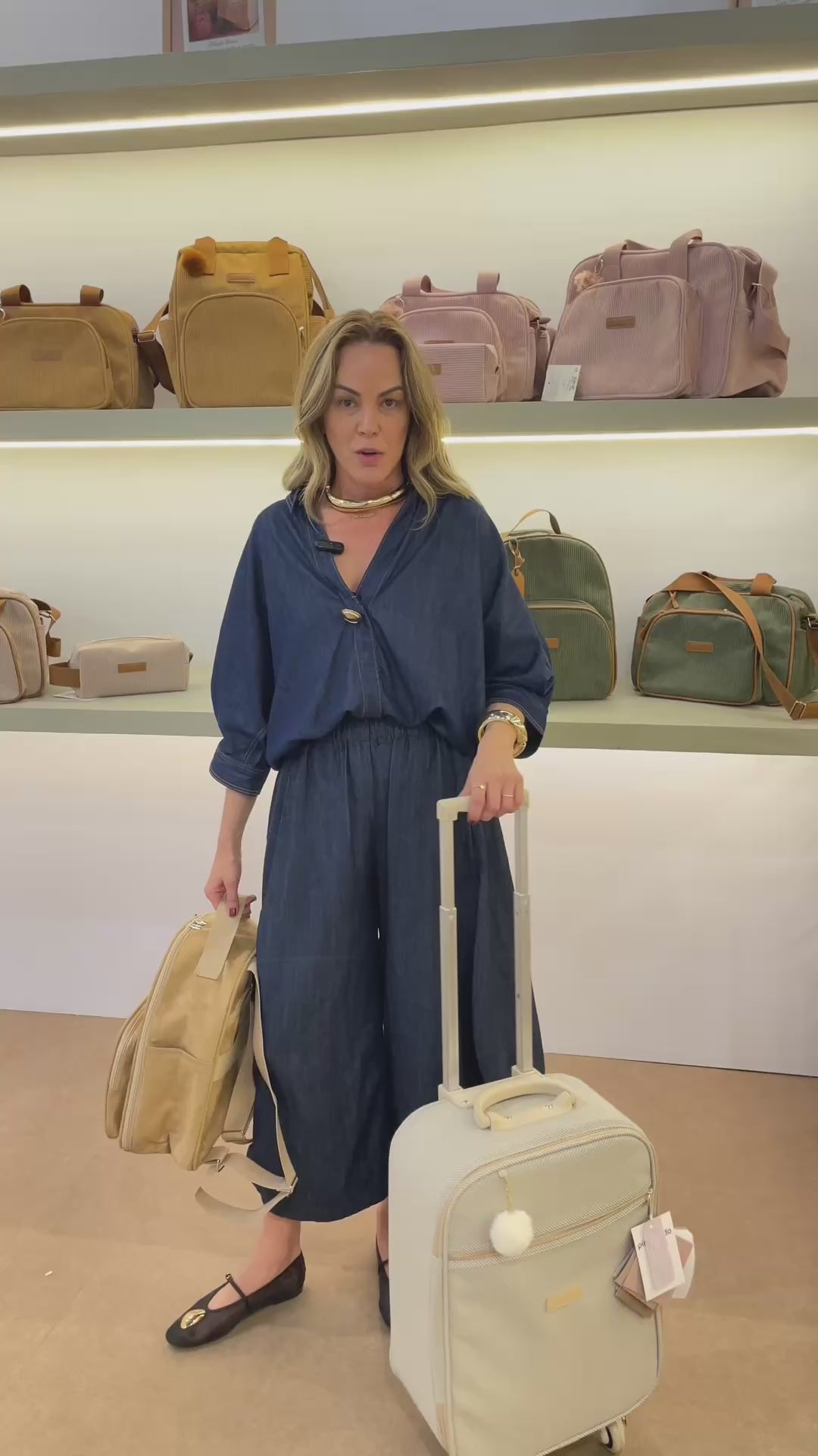 Mochila Média com Bolso Térmico Carrossel - Marfim