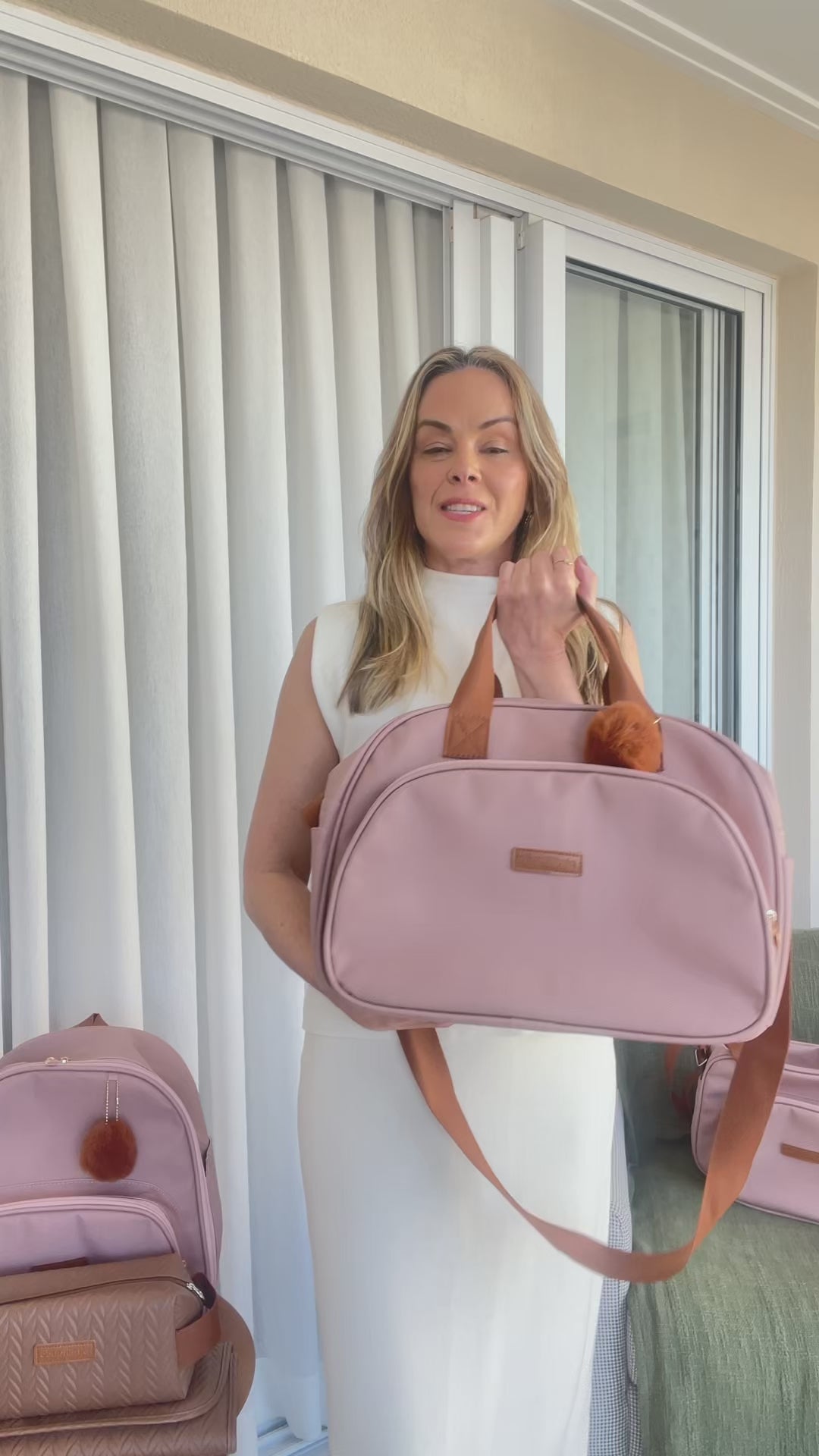 Bolsa Maternidade Grande  Amor de Mãe Rosê