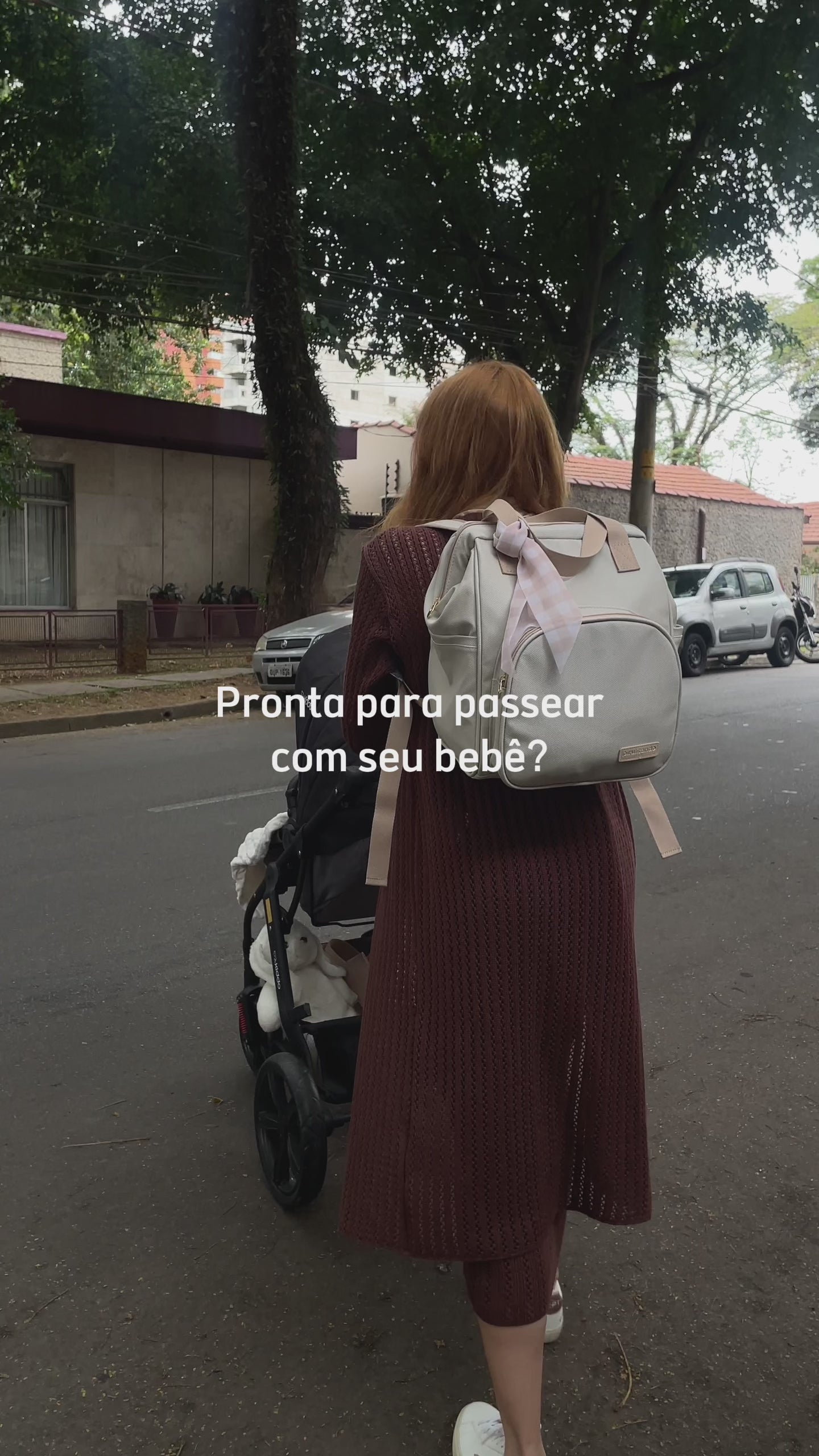 Mochila Maternidade Média com Bolso Frontal Térmico Encanto Marfim