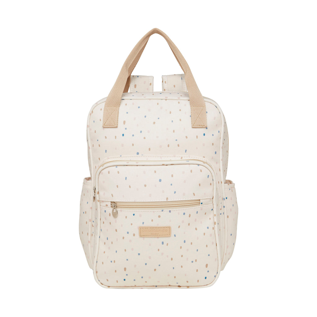 Mochila Maternidade com Bolso Frontal Térmico Confete Marfim
